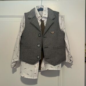 European boys suit - worn once! Perfect for holidays.  Shirt, vest, pants
